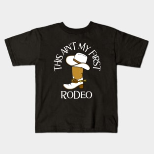 WHITE Cowboy Boot Cowboy Hat Kids T-Shirt